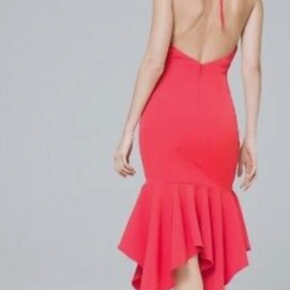 AIDAN MATTOX Plunging Crepe Deep-V Midi Dress - Picture 2 of 4